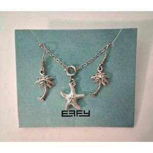 Effy Starfish Fine Jewelry Necklace with Palm Tree Earrings set vacation cruise